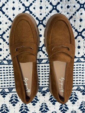 Wonderly Brown Suede Penny Loafers